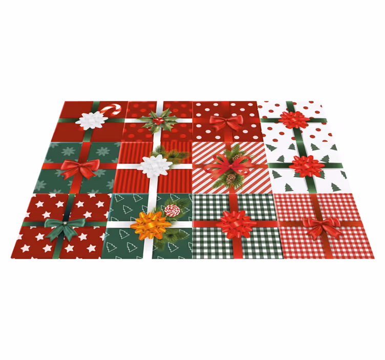 Tischset Weihnachten Geschenkboxen verpacken - TenStickers