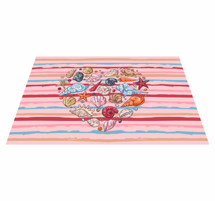 Tischset modern muschelherz-muster - TenStickers