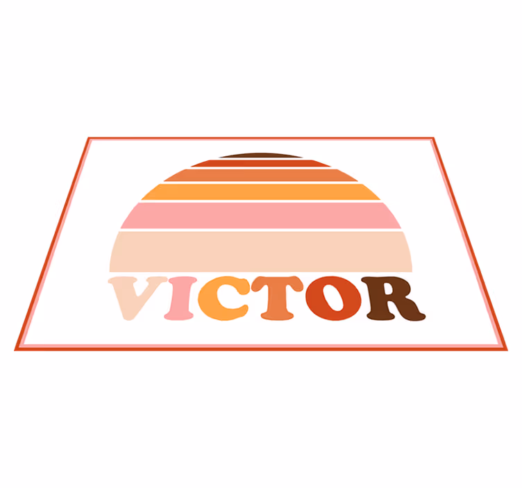 Tischset mit Namen 70er jahre sonne mit Namen - TenStickers