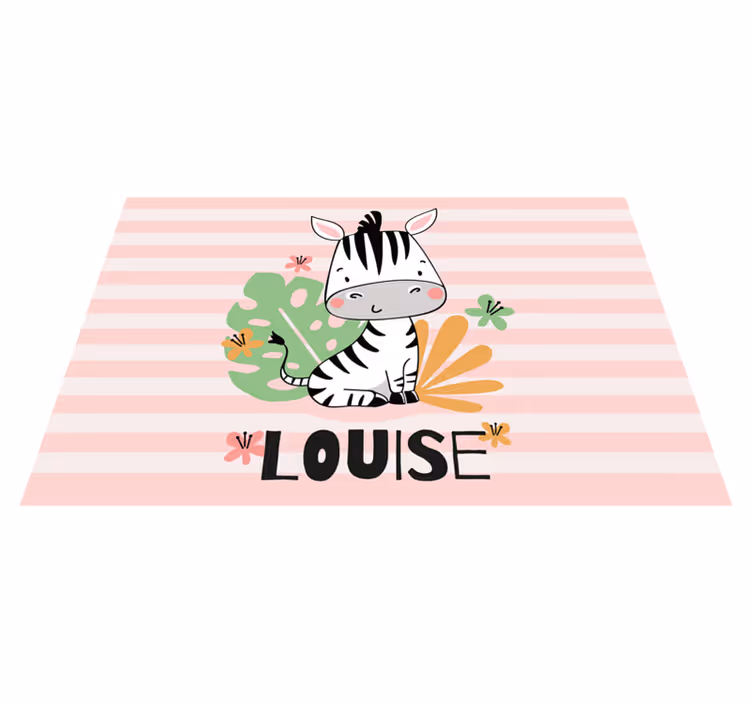 Tischset mit Namen Zebra personalisiert - TenStickers
