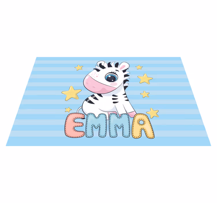 Tischset mit Namen Süßes zebra mit Namen - TenStickers