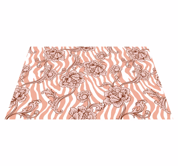 Tischsets originell mit floralem zebra-muster - TenStickers