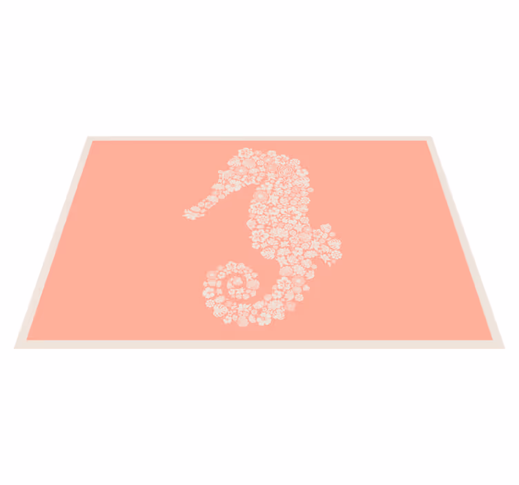 Tischsets originell in floraler seepferdchenform - TenStickers