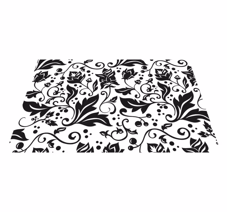 Tischset textur mit floralem schwarzen muster - TenStickers