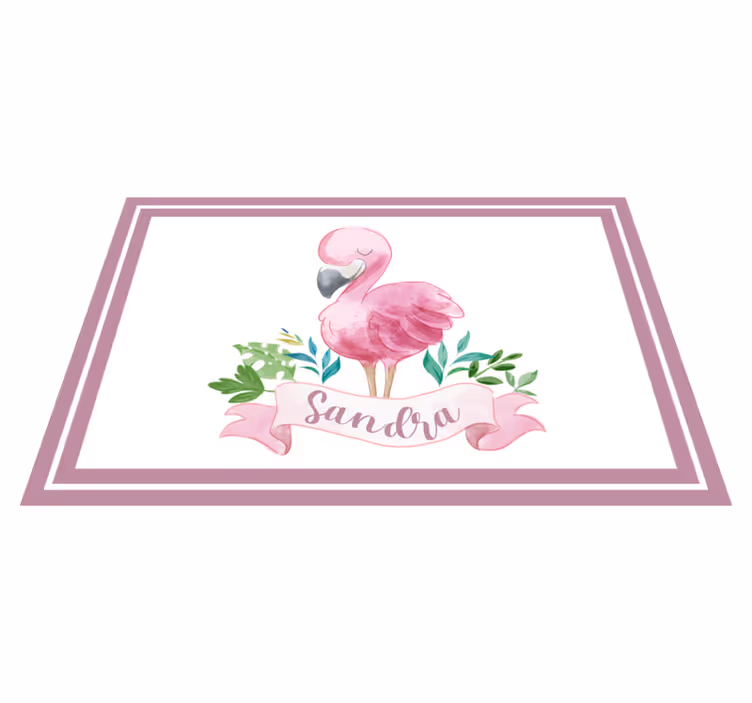 Tischset mit Namen Gemalter flamingo für kinder - TenStickers