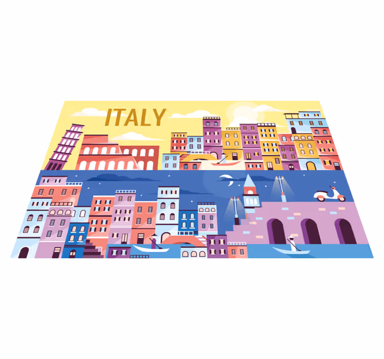 Tischset mit namen italienische stadtansicht - TenStickers
