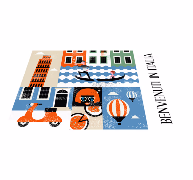 Tischsets originell lebendige italienische szene - TenStickers