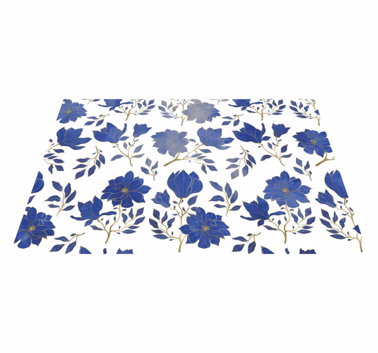 Tischsets originell mit floralem blauen muster - TenStickers