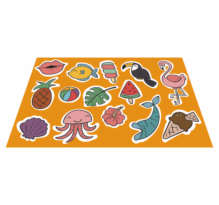 Tischset kinder mit bunten tropischen motiven - TenStickers