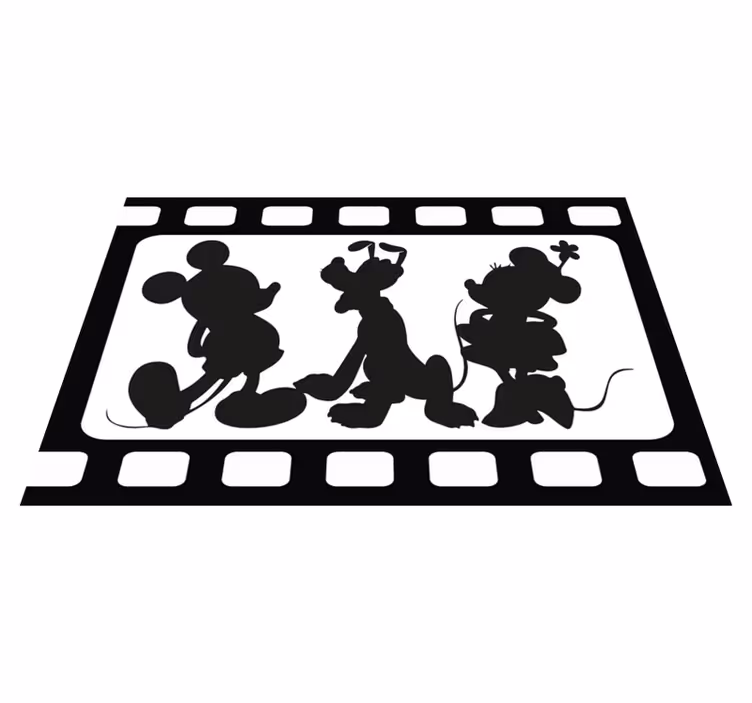 Tischset kinder mit silhouetten von animationsfiguren - TenStickers