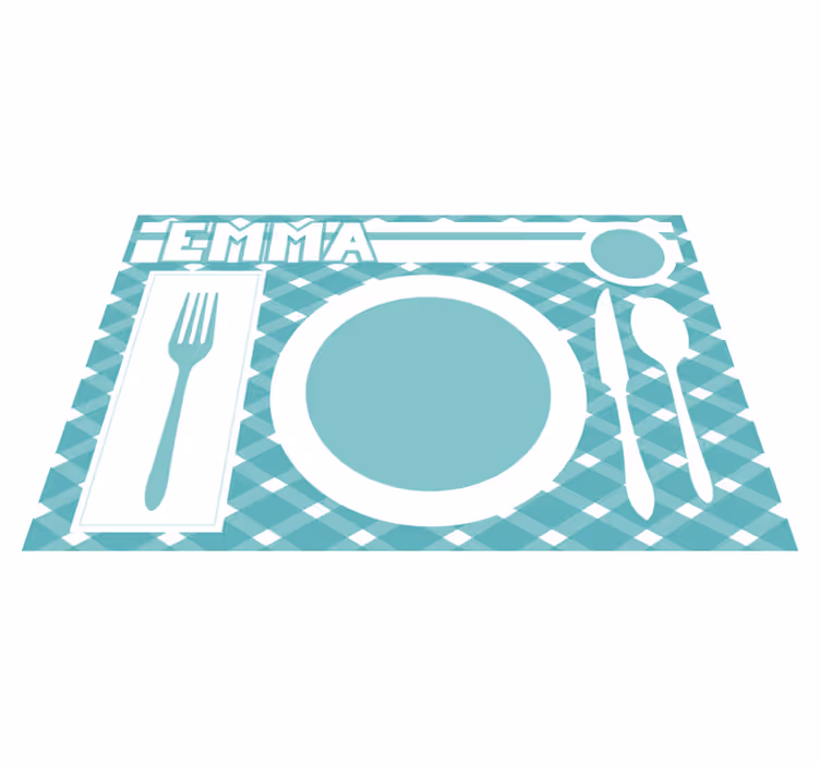 Tischset mit namen personalisierte essmatte - TenStickers