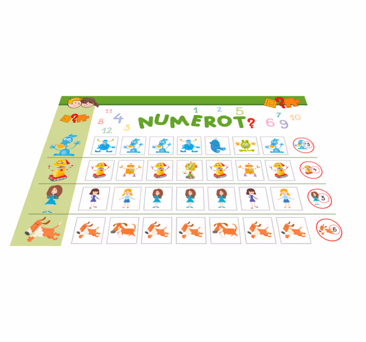 Tischset kinder buntes lernbrett - TenStickers