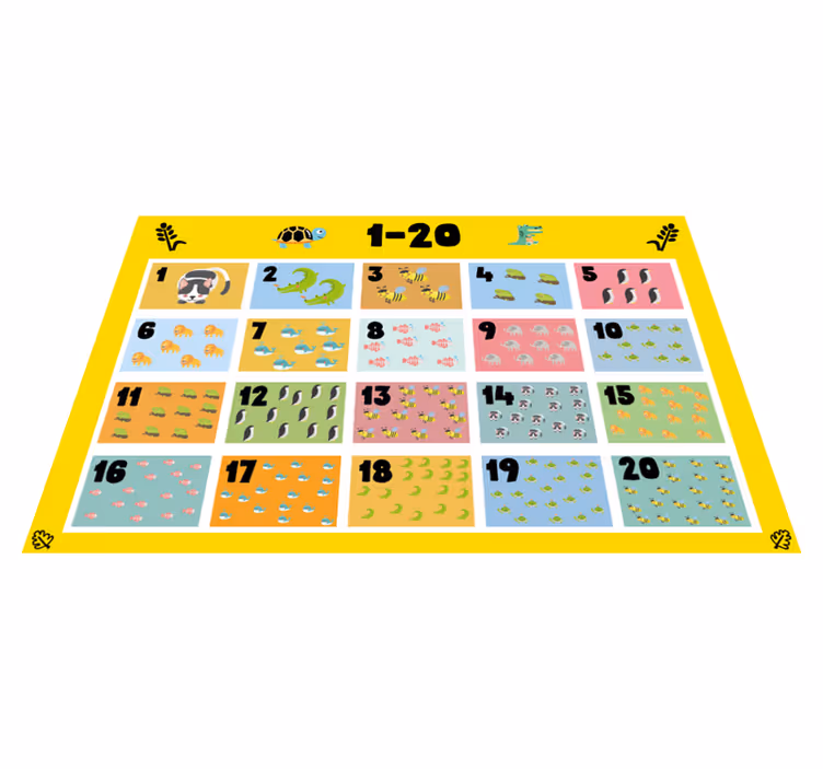 Tischset kinder mit buntem zahlenchart - TenStickers