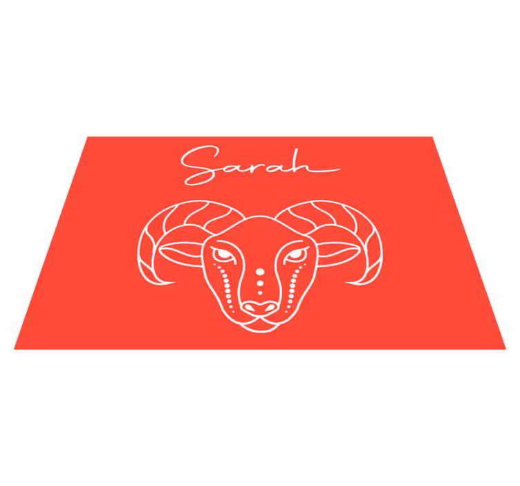 Tischset mit namen und stilisierter widder-illustration - TenStickers