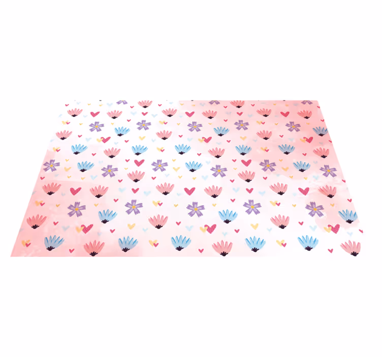 Tischset kinder mit blumenherz-mustern - TenStickers