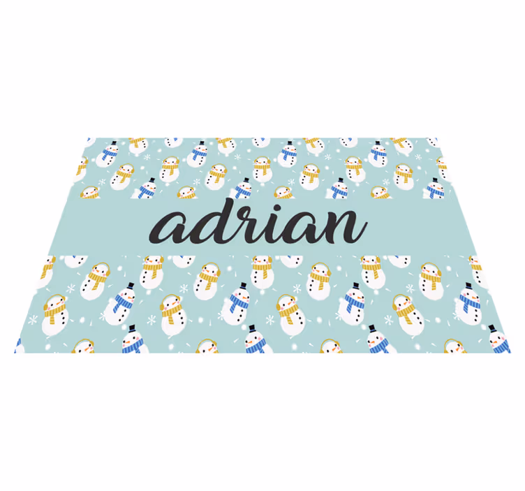 Tischset weihnachten schneemann personalisiertes design - TenStickers