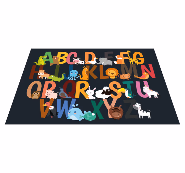 Tischset kinder mit tieralphabet figuren - TenStickers