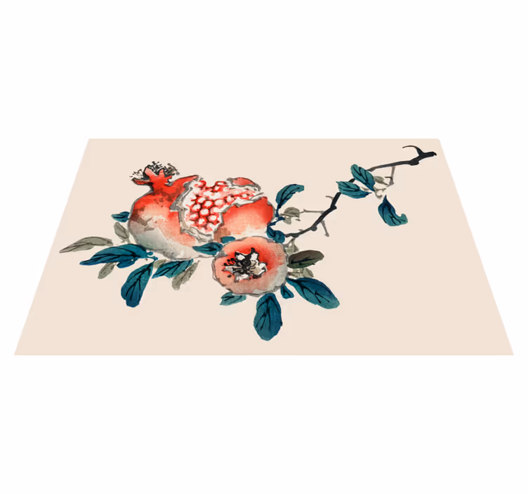 Tischsets originell granatapfel blumendesign - TenStickers