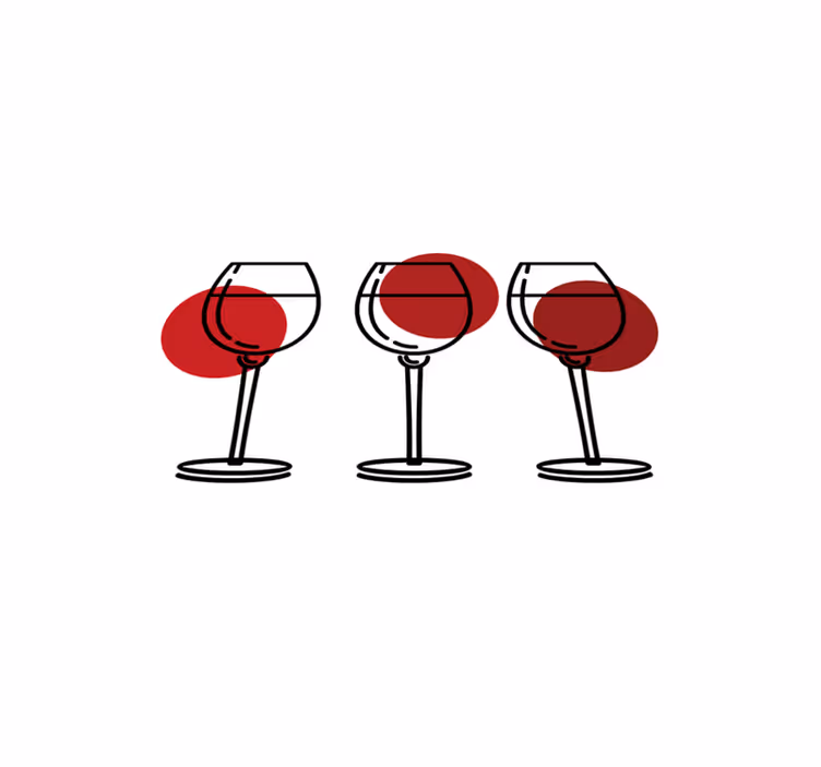 Tischsets originell mit weingläser trio - TenStickers