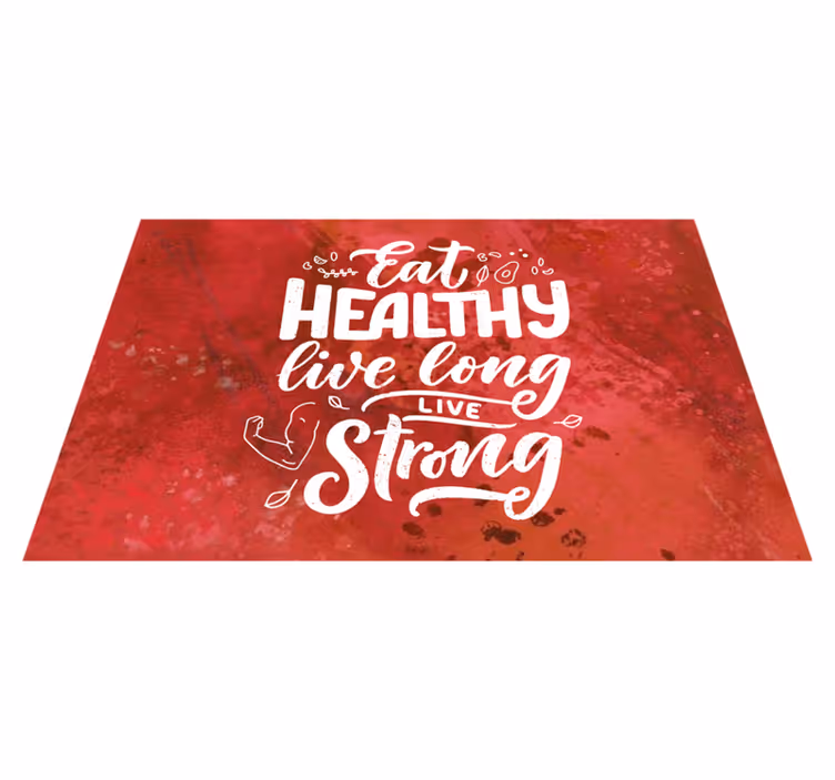 Platzset spruch gesund essen stark leben - TenStickers