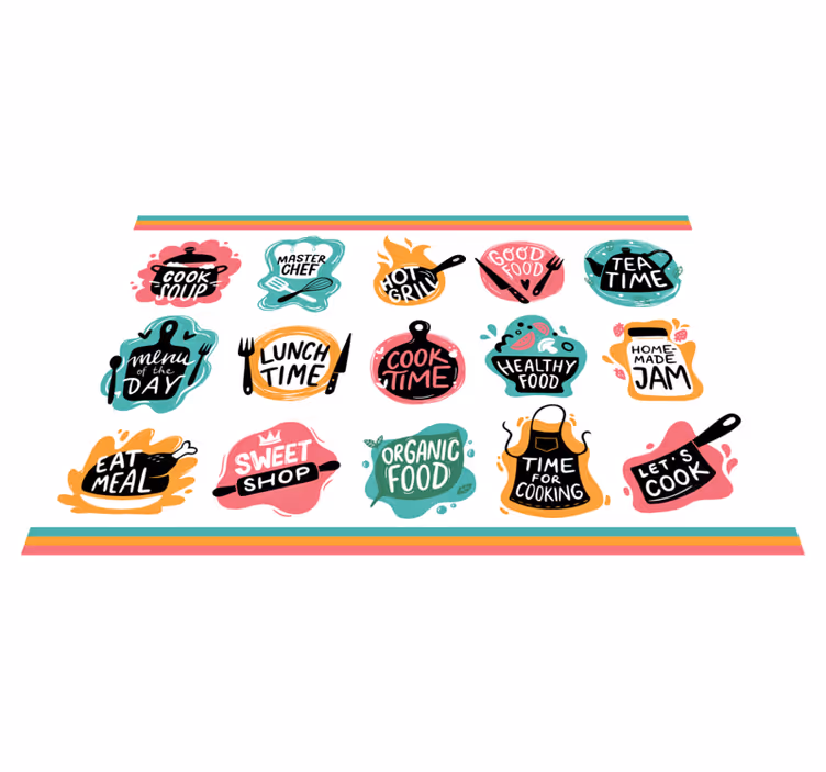 Tischset zuhause Kochen essen küche abzeichen logos - TenStickers