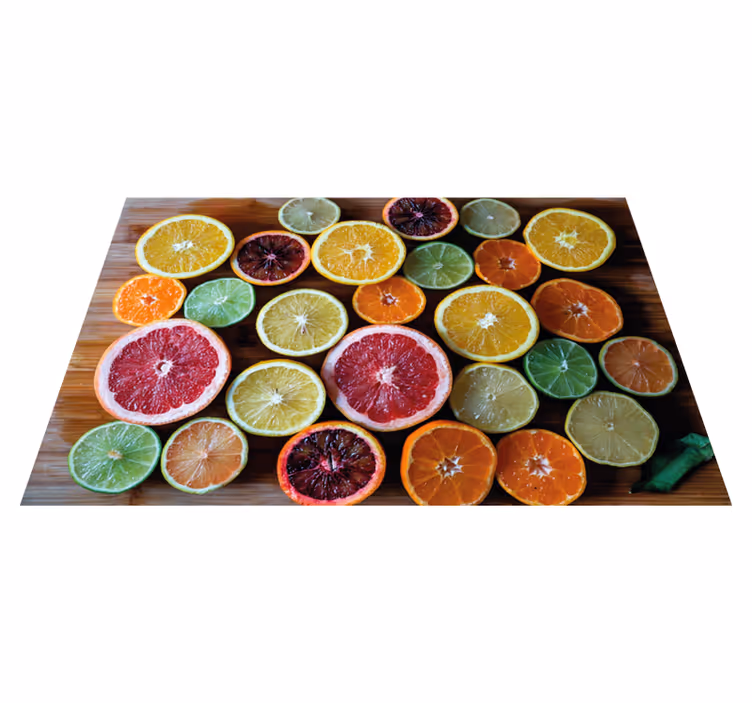 Tischsets originell mit zitrusfrüchte-arrangement - TenStickers
