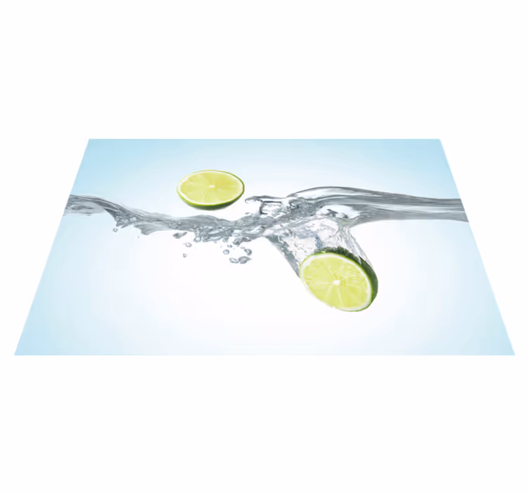 Tischset textur geschnittene limetten splash - TenStickers