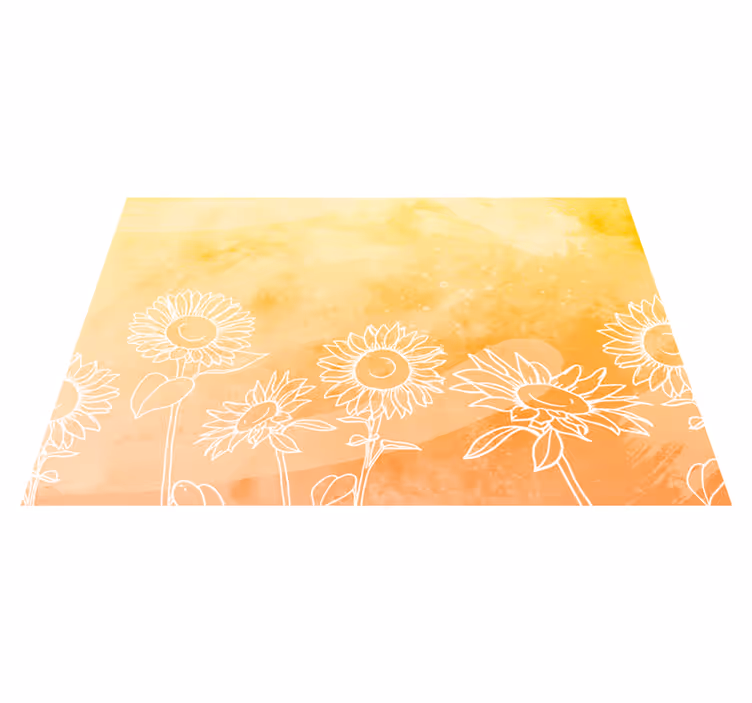 Tischsets originell mit sonnenblumen konturenmuster - TenStickers