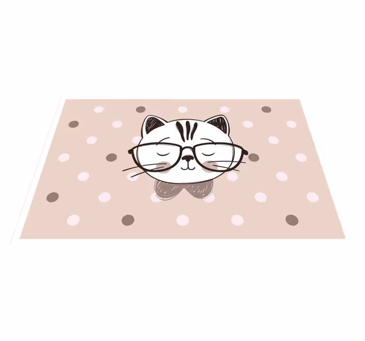 Tischset kinder katze mit brille - TenStickers