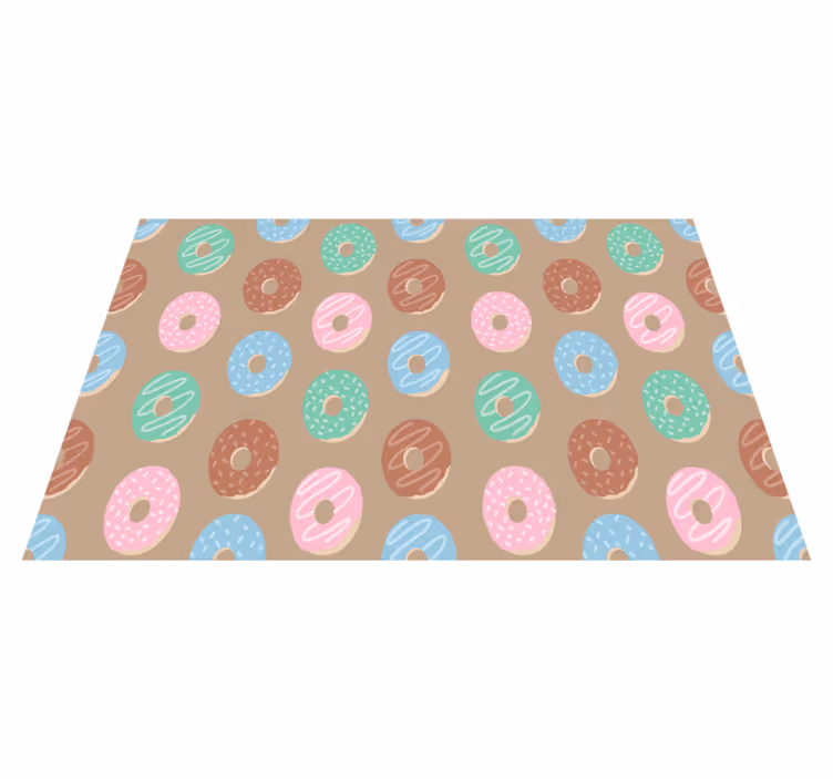 Tischsets originell mit buntem donut-motiv - TenStickers