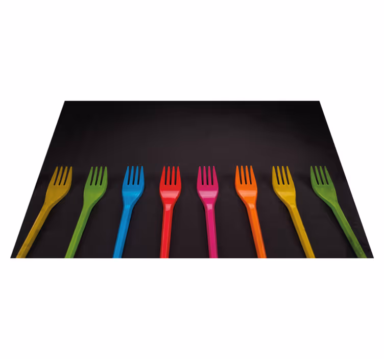 Tischset kinder bunte gabeln kollektion - TenStickers