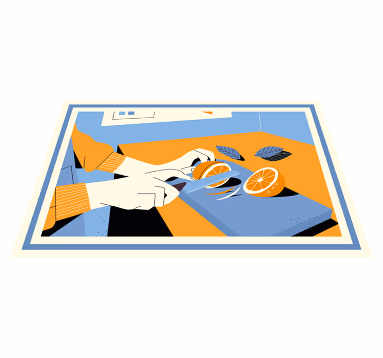 Tischset modern für frisches orangenschnitzen - TenStickers