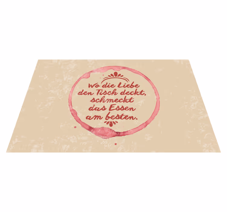 Tischset Text Liebesessen schmeckt am besten - TenStickers