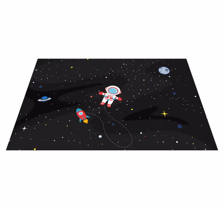 Tischsets originell Einsamer raumfahrer mit rakete - TenStickers