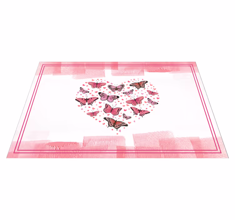 Tischset mit Namen Schmetterlingsherz mit Namen - TenStickers