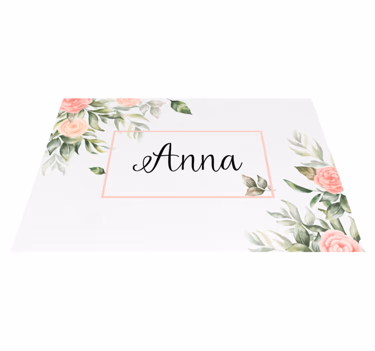 Tischset mit Namen Dekorative schöne blumen - TenStickers
