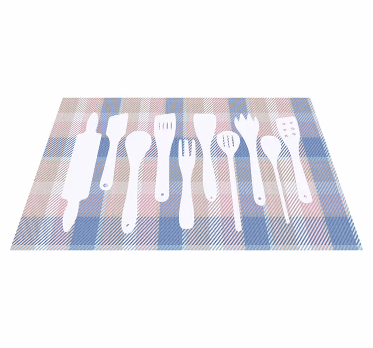 Tischset modern mit kariertem tischdesign - TenStickers