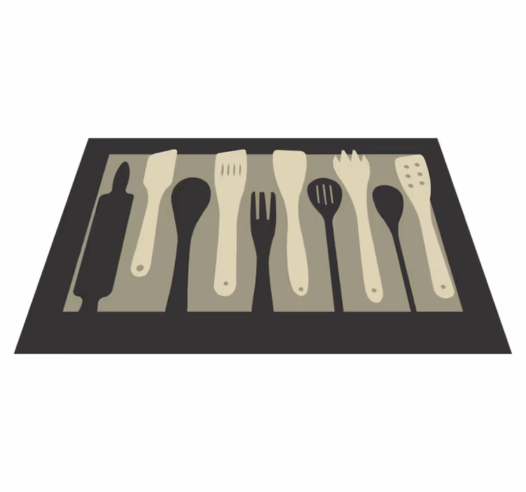 Tischsets originell mit kochutensilien silhouetten - TenStickers