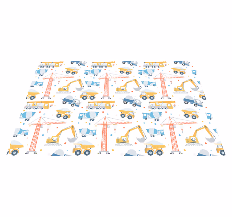 Tischset Kinder Pastellfarbene baufahrzeuge - TenStickers