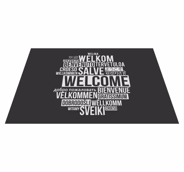 Platzset spruch willkommen mehrsprachiges design - TenStickers