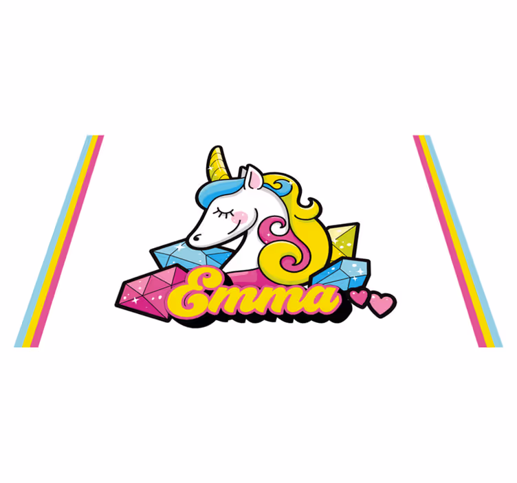 Tischset kinder einhorn edelstein motiv - TenStickers