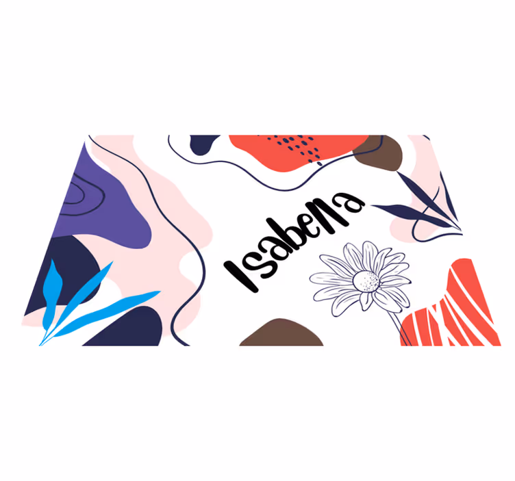 Tischset mit namen bunte abstrakte blumen - TenStickers
