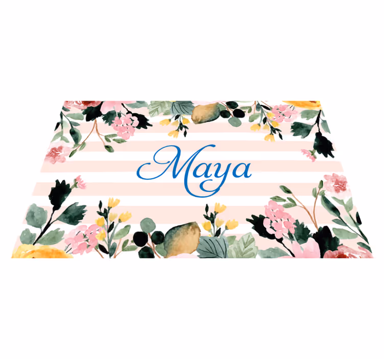 Tischset mit namen floral personalisiert - TenStickers