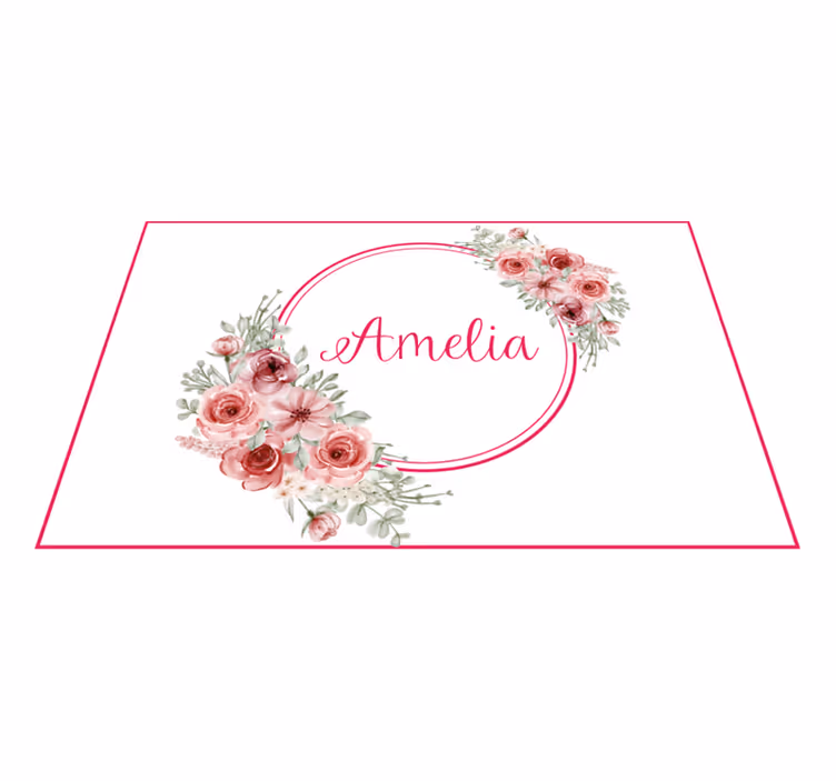 Tischset mit namen botanische individuelle kreation - TenStickers