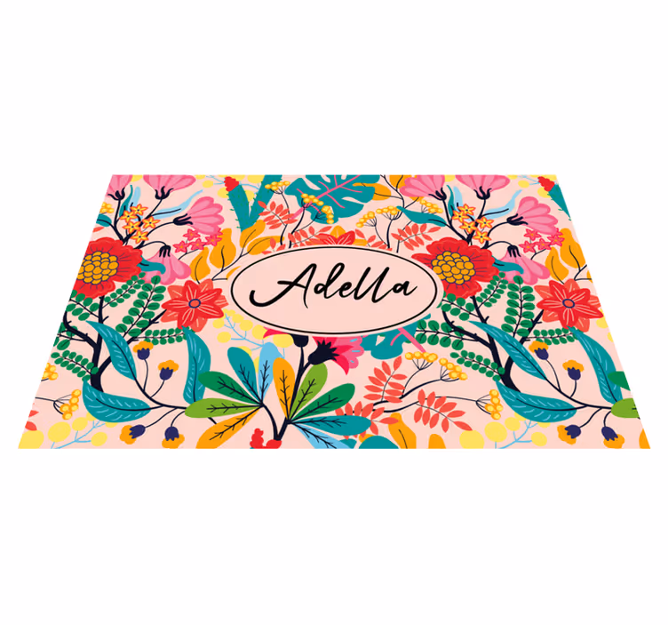 Tischset mit Namen Vintage Farben blumendesign - TenStickers