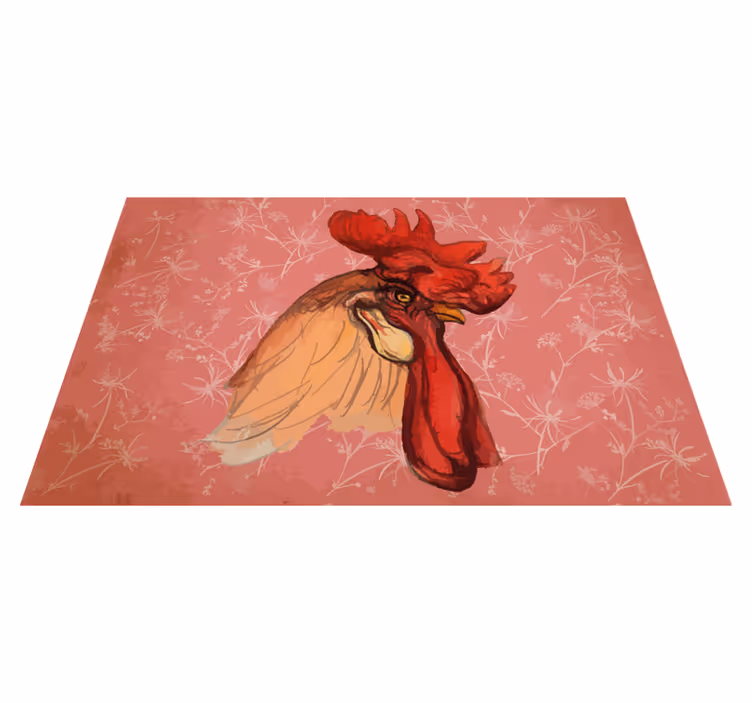 Tischsets originell mit hahnkopf-illustration - TenStickers