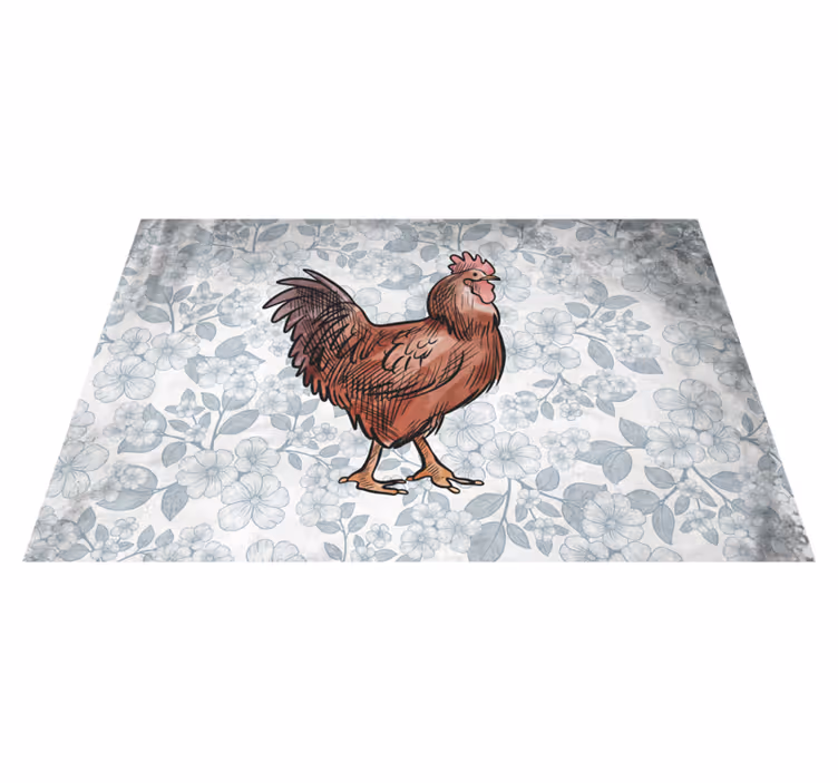 Tischsets originell mit rustikaler hühnerillustration - TenStickers