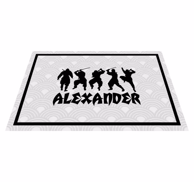 Tischset mit namen ninja-krieger silhouetten - TenStickers