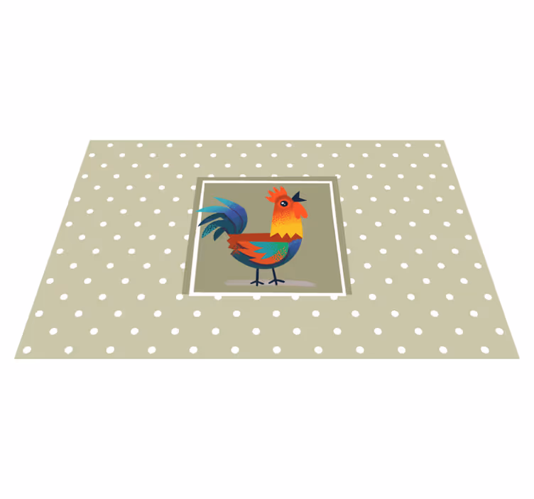 Tischset kinder mit buntem hahn-motiv - TenStickers