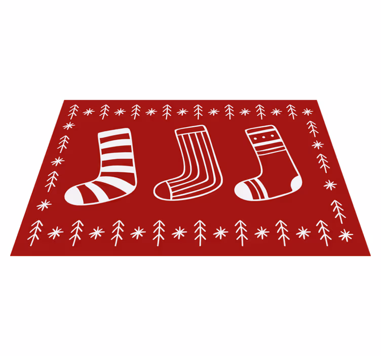 Tischset weihnachten mit festlichen sockenmustern - TenStickers